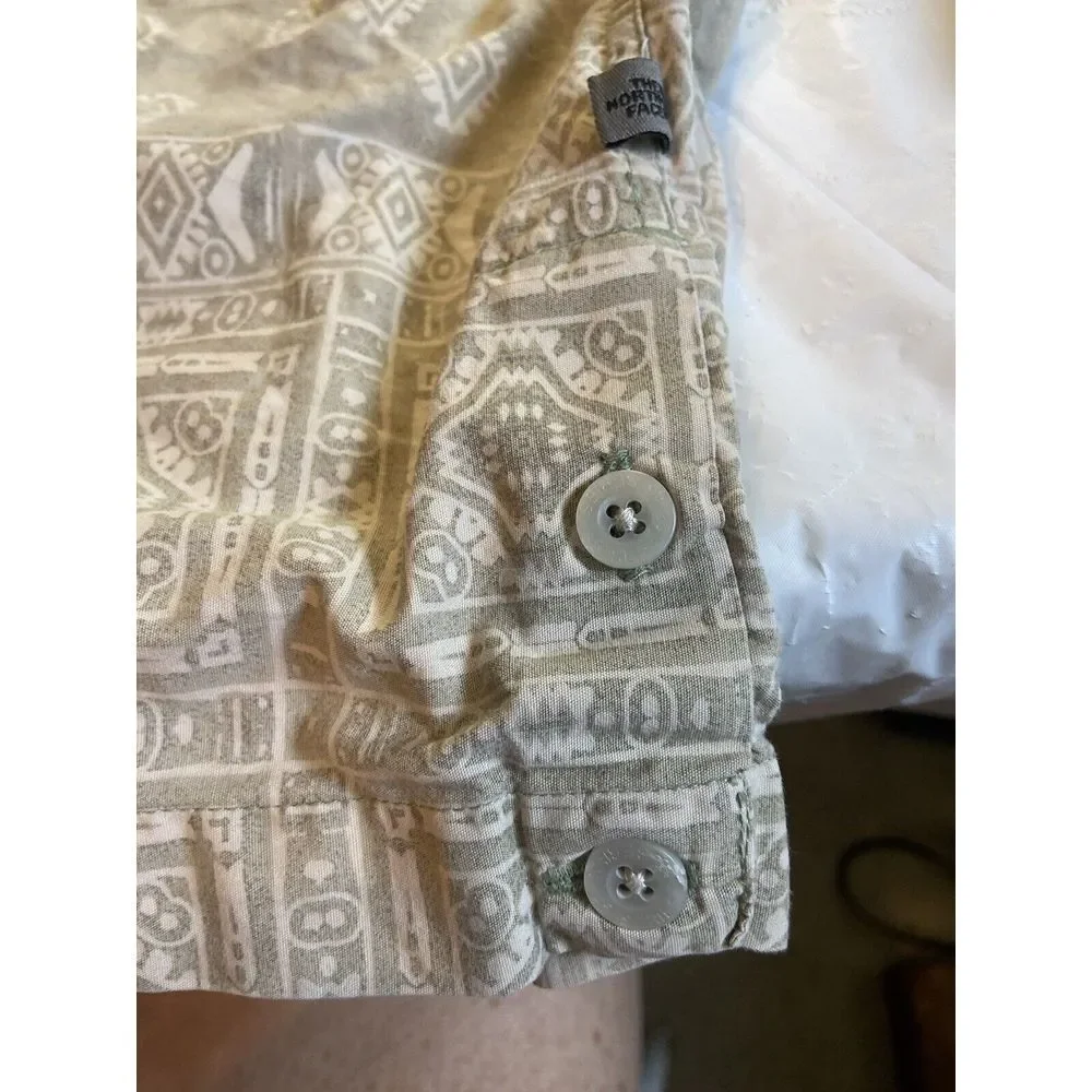 Men's The North Face Tropical Print Short‎ Sleeve Button Down Shirt-Size L